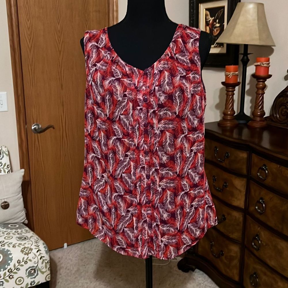 🦋Coldwater Creek sleeveless button-up lined top Ladies M 10-12 blouse